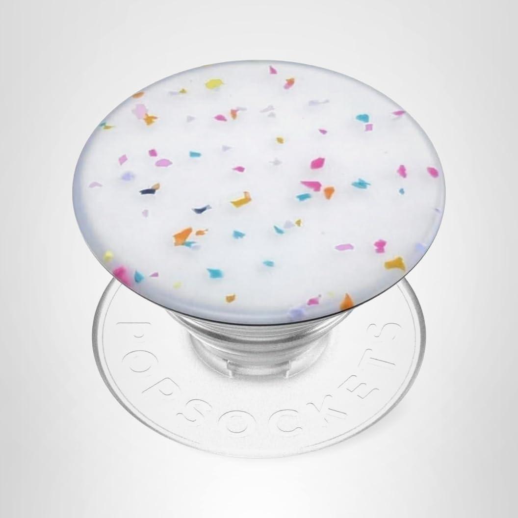 imagePopSockets Phone Grip with Expanding Kickstand Adhesive Grip Enamel PlumeriaWhite PopOut