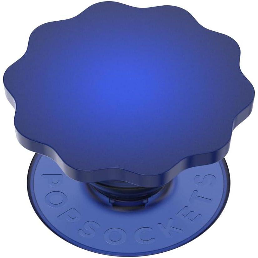imagePopSockets Phone Grip with Expanding Kickstand Adhesive Grip  MarinaMolded Flower Cobalt