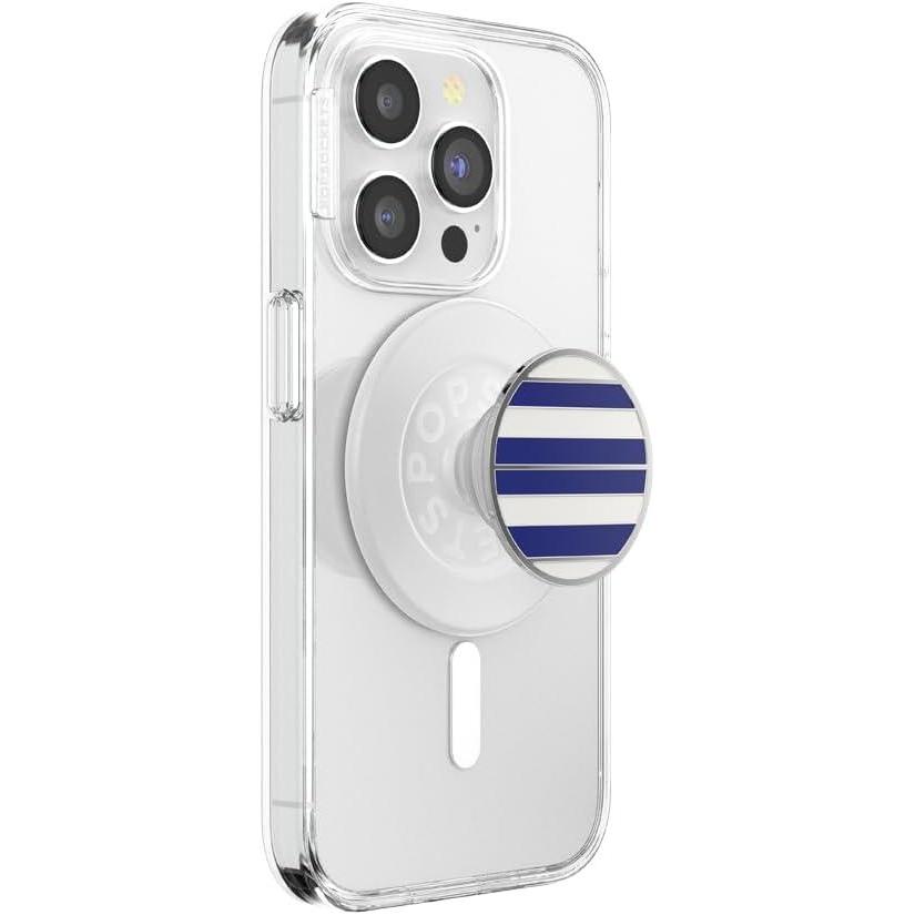 imagePopSockets Phone Grip with Expanding Kickstand Adhesive Grip MarinaNautical Stripe