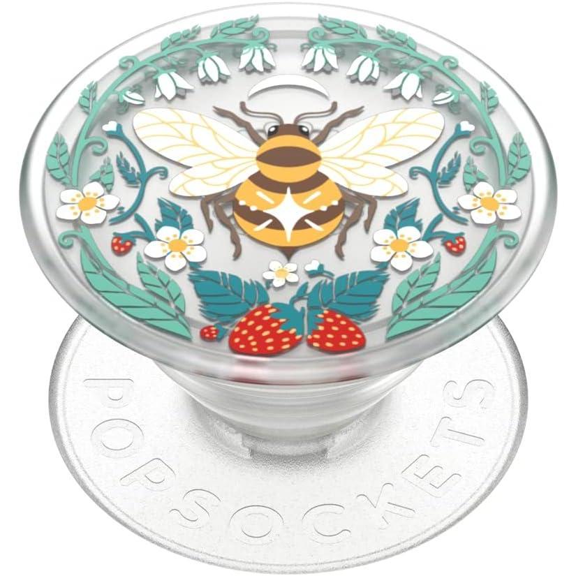 imagePopSockets Phone Grip with Expanding Kickstand Adhesive Grip Strawberry PickingBee Boho