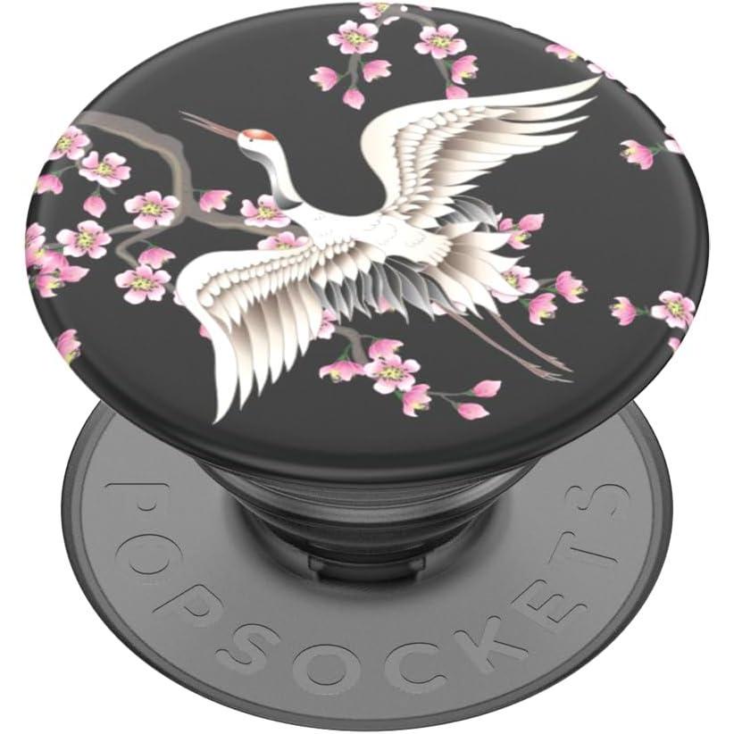 imagePopSockets Phone Grip with Expanding Kickstand Adhesive Grip Strawberry PickingCrane in Flight