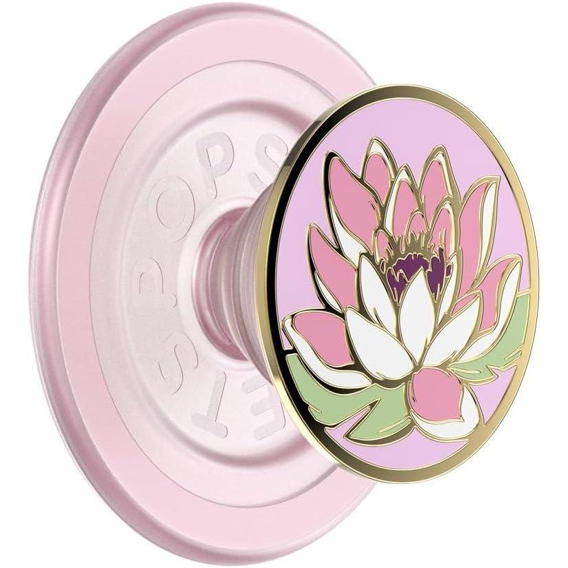 imagePopSockets Phone Grip with Expanding Kickstand Adhesive Grip Enamel Glitter Cherry BlossomWater Lily MagSafe