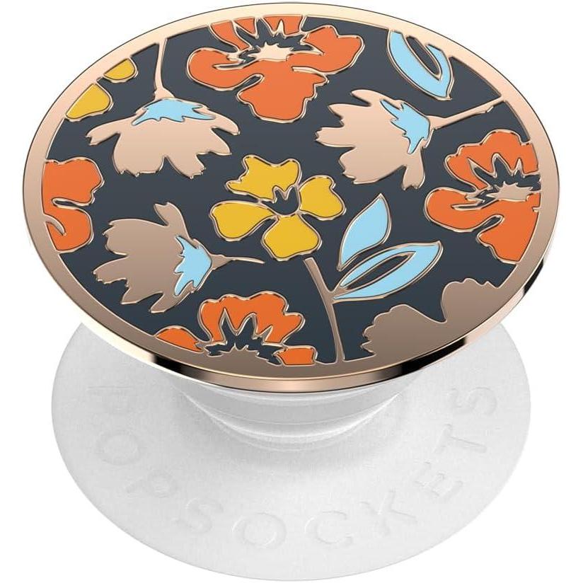 imagePopSockets Phone Grip with Expanding Kickstand Adhesive Grip Enamel  PlumeriaPetal Frenzy