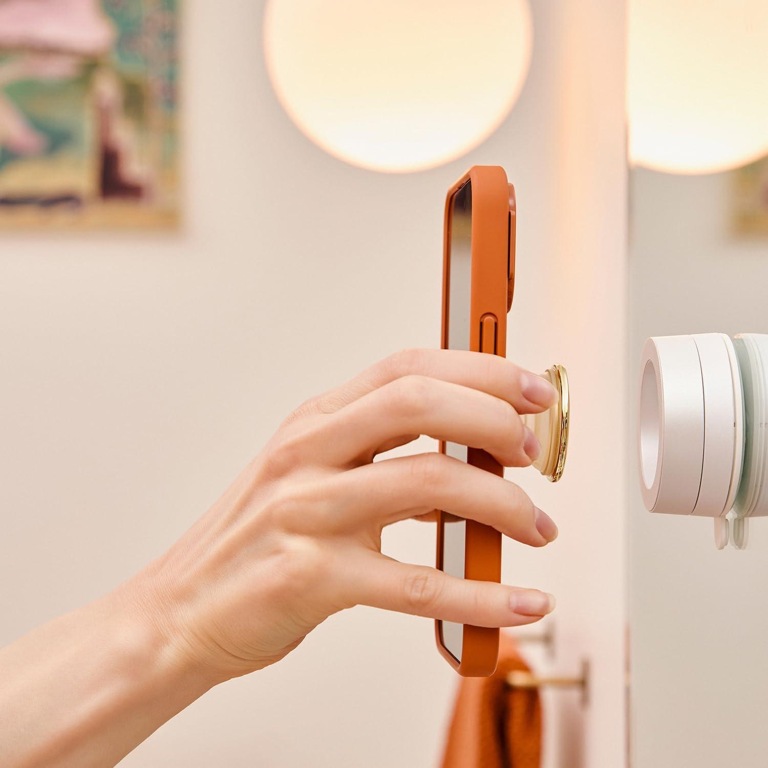 imagePopSockets MultiSurface Suction Phone Mount Detachable Surface Mount Phone Stand Compatible with MagSafe LatteCobalt