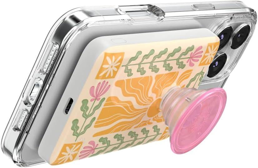 imagePopSockets PowerPack for MagSafe Portable Phone Charger Magnetic Wireless Portable Charger 5000mAh Halloween PopSocket Spooky Book ClubDesert Mosaic