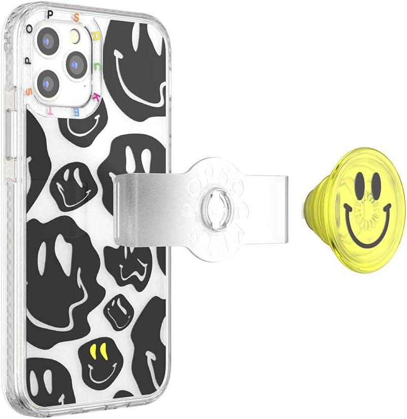 imagePopSockets iPhone 1212 Pro Case with Repositionable Slide Grip and Compatible with MagSafe BlackAll Smiles