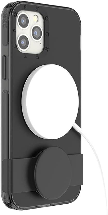 imagePopSockets iPhone 1212 Pro Case with Repositionable Slide Grip and Compatible with MagSafe BlackBlack