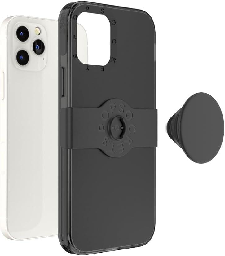 imagePopSockets iPhone 1212 Pro Case with Repositionable Slide Grip and Compatible with MagSafe BlackBlack