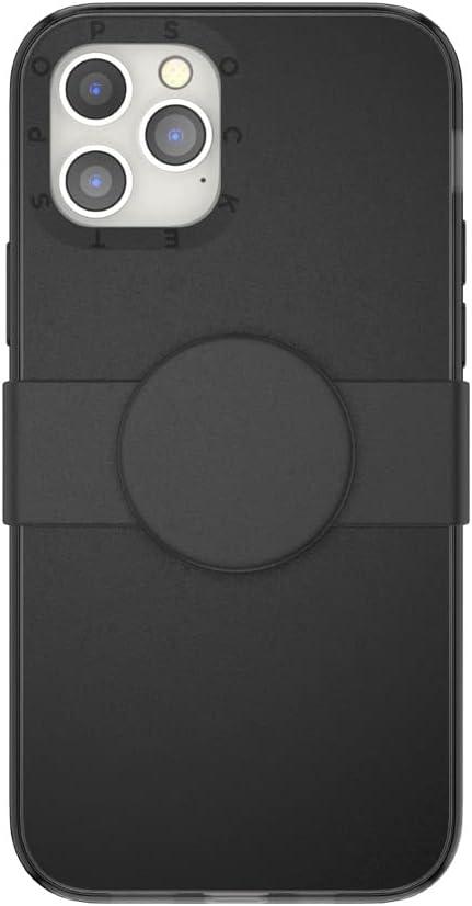 imagePopSockets iPhone 1212 Pro Case with Repositionable Slide Grip and Compatible with MagSafe BlackBlack