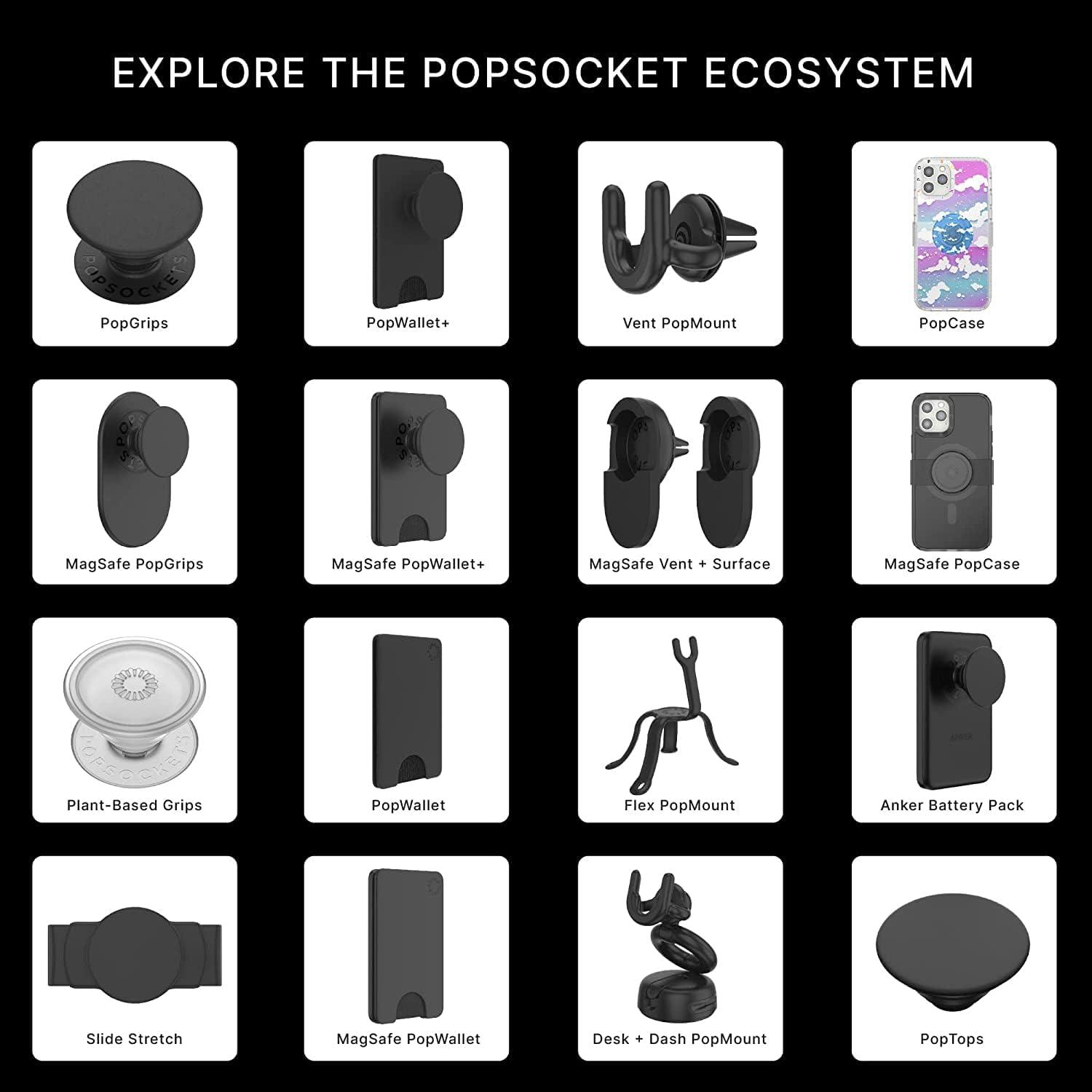 imagePopSockets iPhone 1212 Pro Case with Repositionable Slide Grip and Compatible with MagSafe BlackOn Cloud Nine