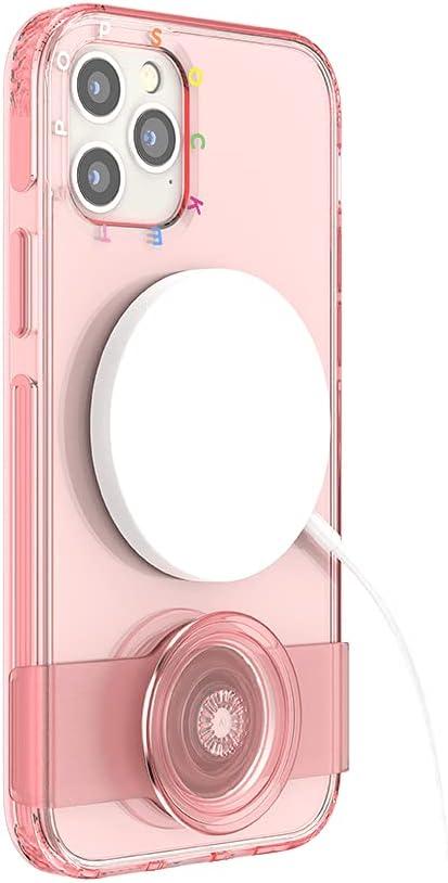 imagePopSockets iPhone 1212 Pro Case with Repositionable Slide Grip and Compatible with MagSafe BlackPeachy