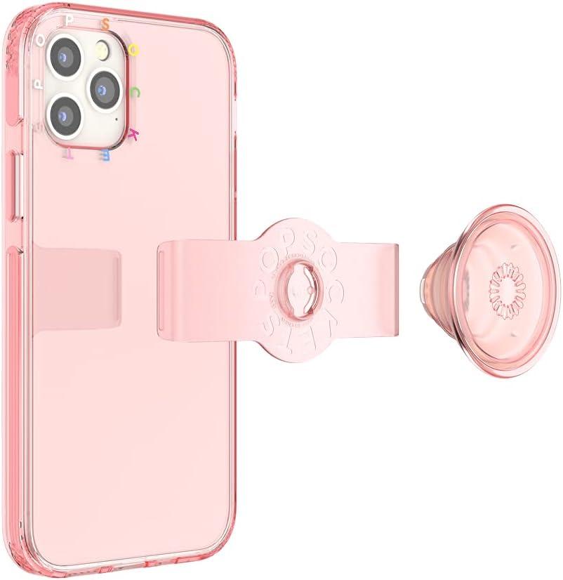 imagePopSockets iPhone 1212 Pro Case with Repositionable Slide Grip and Compatible with MagSafe BlackPeachy