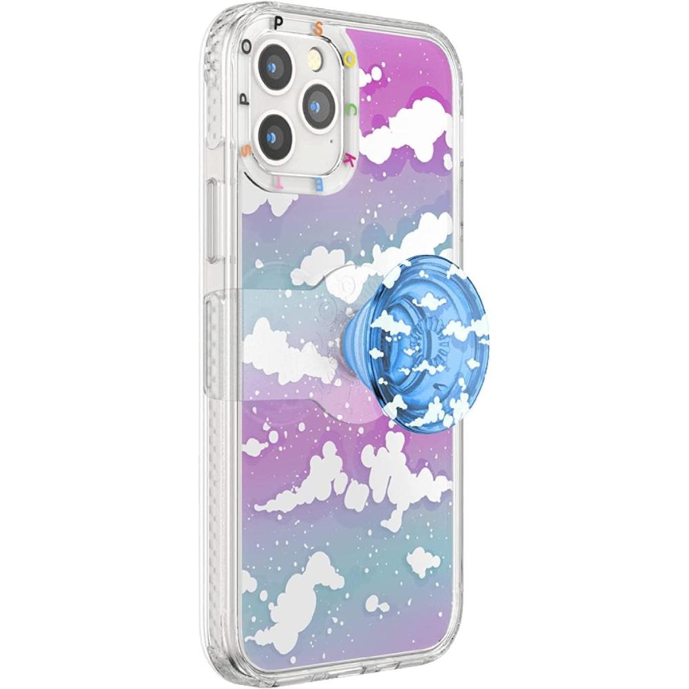 imagePopSockets iPhone 1212 Pro Case with Repositionable Slide Grip and Compatible with MagSafe BlackOn Cloud Nine