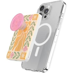 PopSockets PowerPack for MagSafe, Portable Phone Charger, Magnetic Wireless Portable Charger, 5000mAh, Halloween PopSocket – Spooky Book Club(Desert Mosaic)