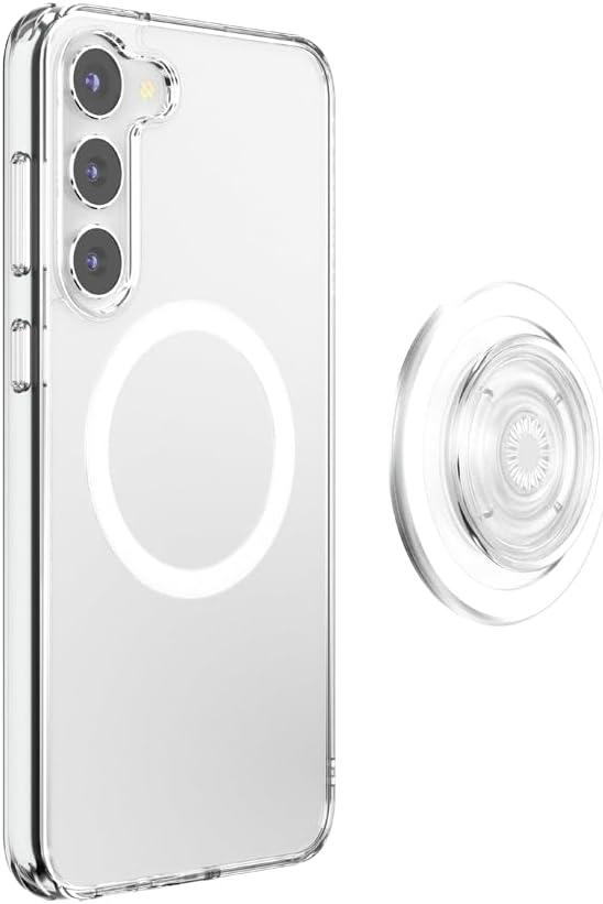 imagePopSockets Case for Samsung Galaxy S24 Compatible with MagSafe with Magnetic PopGrip Phone Grip Included Phone Case for Galaxy S24 Cute PopSockets AuraClear