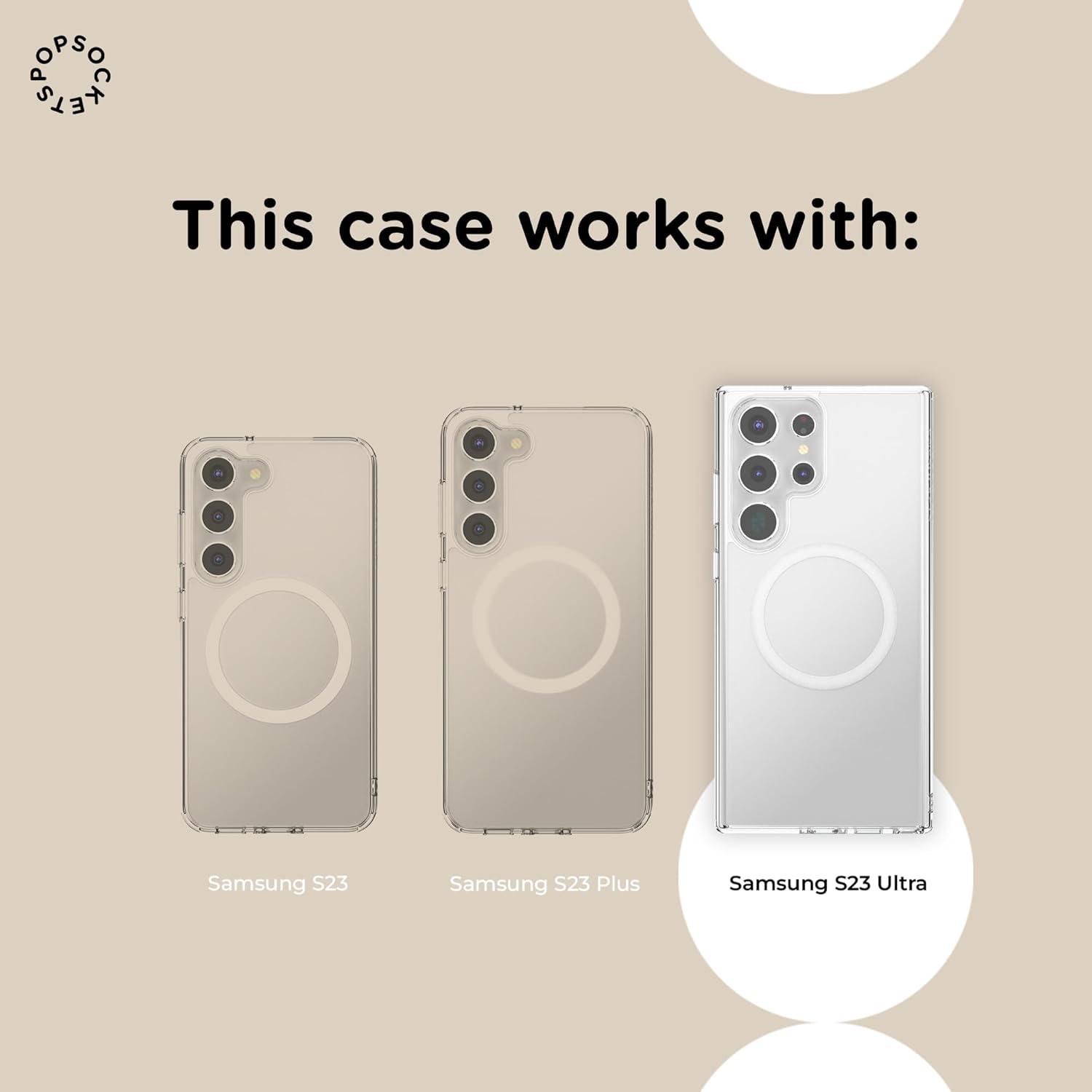 imagePopSockets Case for Samsung Galaxy S24 Compatible with MagSafe with Magnetic PopGrip Phone Grip Included Phone Case for Galaxy S24 Cute PopSockets AuraClear