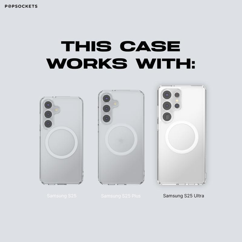 imagePopSockets Case for Samsung Galaxy S24 Compatible with MagSafe with Magnetic PopGrip Phone Grip Included Phone Case for Galaxy S24 Cute PopSockets AuraClear