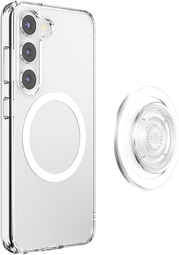 imagePopSockets Case for Samsung Galaxy S24 Compatible with MagSafe with Magnetic PopGrip Phone Grip Included Phone Case for Galaxy S24 Cute PopSockets AuraClear