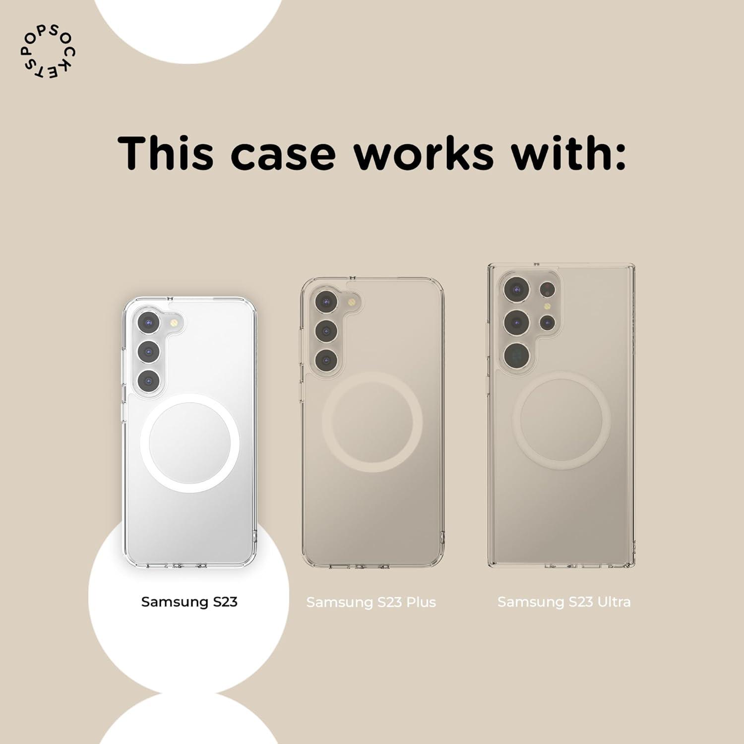 imagePopSockets Case for Samsung Galaxy S24 Compatible with MagSafe with Magnetic PopGrip Phone Grip Included Phone Case for Galaxy S24 Cute PopSockets AuraClear