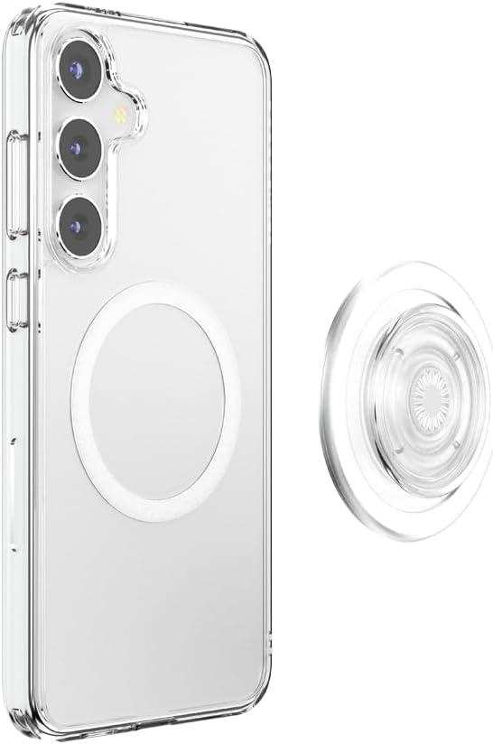 imagePopSockets Case for Samsung Galaxy S24 Compatible with MagSafe with Magnetic PopGrip Phone Grip Included Phone Case for Galaxy S24 Cute PopSockets AuraClear