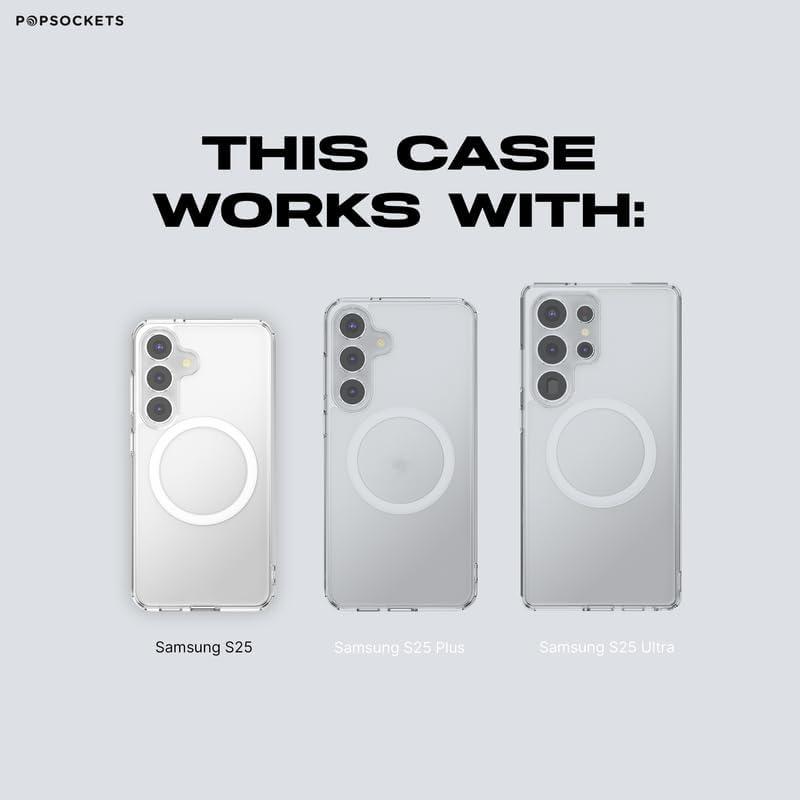 imagePopSockets Case for Samsung Galaxy S24 Compatible with MagSafe with Magnetic PopGrip Phone Grip Included Phone Case for Galaxy S24 Cute PopSockets AuraClear
