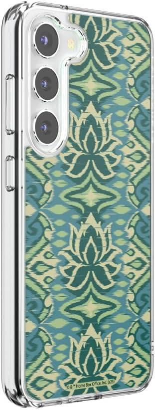 imagePopSockets Samsung Galaxy S23 Case Compatible with MagSafe with Magnetic Round Phone Grip Included Phone Case for Galaxy S23 White Lotus Textile