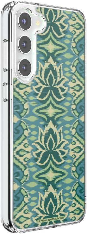 imagePopSockets Samsung Galaxy S23 Plus Case Compatible with MagSafe with Magnetic Round Phone Grip Included Phone Case for Galaxy S23 White Lotus Textile