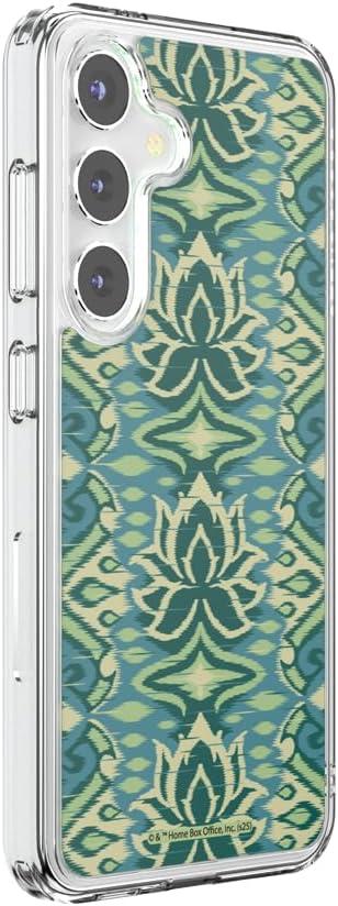 imagePopSockets Samsung Galaxy S24 Case Compatible with MagSafe with Magnetic Round Phone Grip Included Phone Case for Galaxy S24 White Lotus Textile