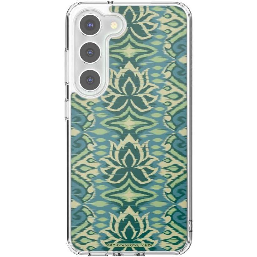 imagePopSockets Samsung Galaxy S23 Case Compatible with MagSafe with Magnetic Round Phone Grip Included Phone Case for Galaxy S23 White Lotus Textile