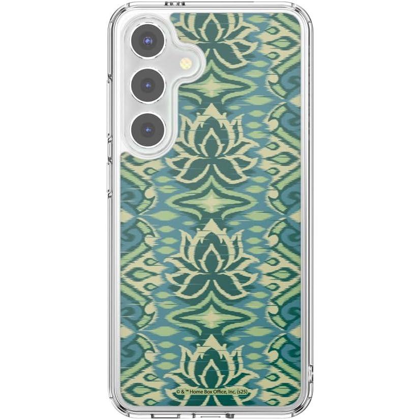 imagePopSockets Samsung Galaxy S24 Case Compatible with MagSafe with Magnetic Round Phone Grip Included Phone Case for Galaxy S24  White Lotus Textile