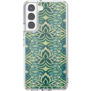 PopSockets Samsung Galaxy S22 Case Compatible with MagSafe, Phone Case for Galaxy S22, Wireless Charging Compatible – White Lotus Textile