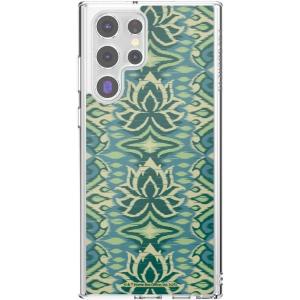 PopSockets Samsung Galaxy S22 Ultra Case Compatible with MagSafe, Phone Case for Galaxy S22 Ultra, Wireless Charging Compatible – White Lotus Textile