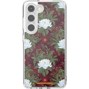 PopSockets Samsung Galaxy S23 Case Compatible with MagSafe, with Magnetic Round Phone Grip Included, Phone Case for Galaxy S23 – Lush White Lotus