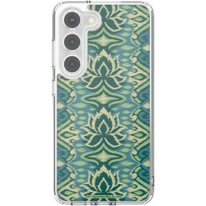 PopSockets Samsung Galaxy S23 Case Compatible with MagSafe, with Magnetic Round Phone Grip Included, Phone Case for Galaxy S23 – White Lotus Textile