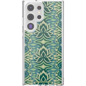 PopSockets Samsung Galaxy S23 Ultra Case Compatible with MagSafe, with Magnetic Round Phone Grip Included, Phone Case for Galaxy S23 Ultra – White Lotus Textile