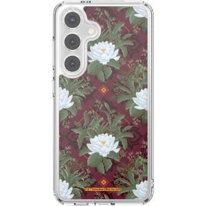 PopSockets Samsung Galaxy S24 Case Compatible with MagSafe, with Magnetic Round Phone Grip Included, Phone Case for Galaxy S24 – Lush White Lotus