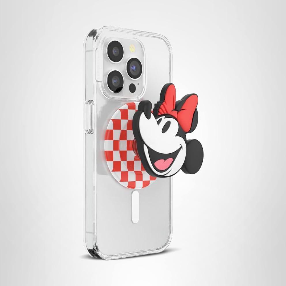 imagePopSockets Phone Grip for MagSafe with Kickstand Magnetic Stand Swappable Top Secure Hold for iPhone MagSafe Cases Phone amp Tablet Grip Disney Enamel Tonal Flower MickeyClassic Minnie