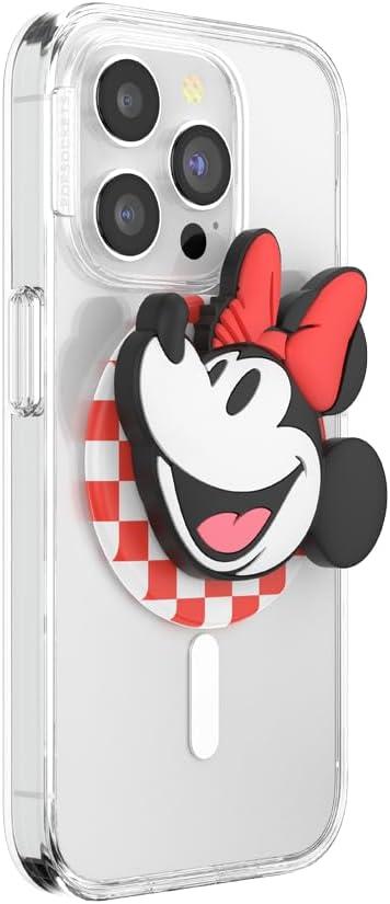 imagePopSockets Phone Grip for MagSafe with Kickstand Magnetic Stand Swappable Top Secure Hold for iPhone MagSafe Cases Phone amp Tablet Grip Disney Enamel Tonal Flower MickeyClassic Minnie