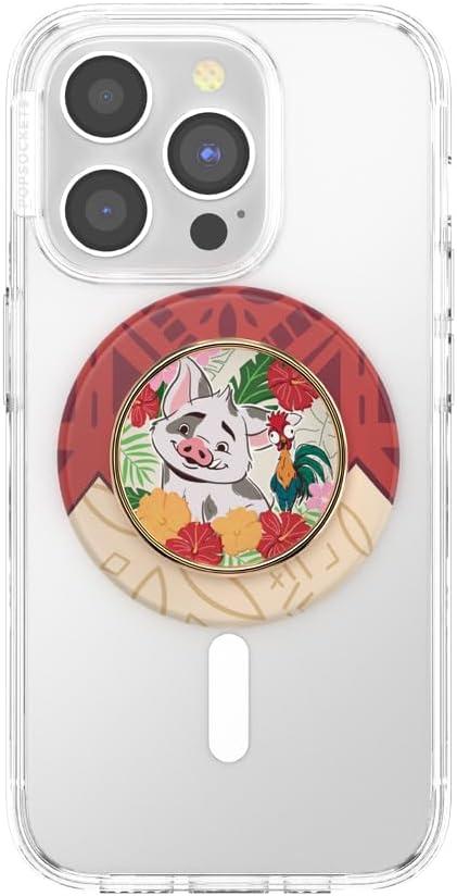 imagePopSockets Phone Grip for MagSafe with Kickstand Magnetic Stand Swappable Top Secure Hold for iPhone MagSafe Cases Phone amp Tablet Grip Disney Enamel Tonal Flower MickeyPuas Paradise