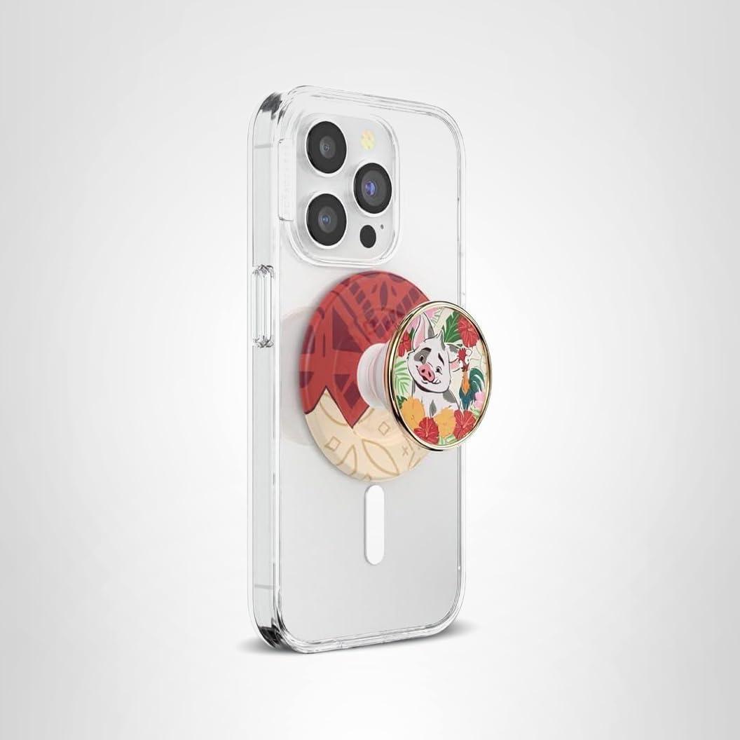 imagePopSockets Phone Grip for MagSafe with Kickstand Magnetic Stand Swappable Top Secure Hold for iPhone MagSafe Cases Phone amp Tablet Grip Disney Enamel Tonal Flower MickeyPuas Paradise