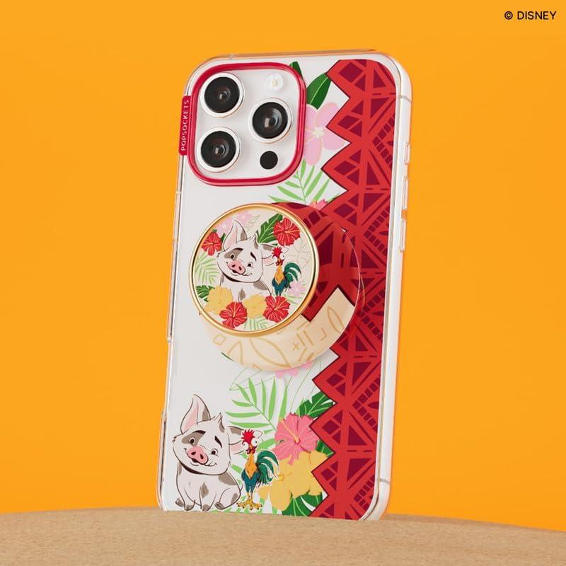 imagePopSockets Phone Grip for MagSafe with Kickstand Magnetic Stand Swappable Top Secure Hold for iPhone MagSafe Cases Phone amp Tablet Grip Disney Enamel Tonal Flower MickeyPuas Paradise