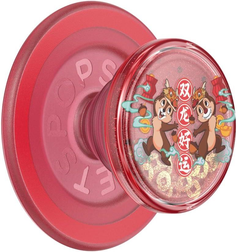 imagePopSockets Phone Grip for MagSafe with Kickstand Magnetic Stand Swappable Top Secure Hold for iPhone MagSafe Cases Phone amp Tablet Grip Disney Enamel Tonal Flower MickeyChip n Dale