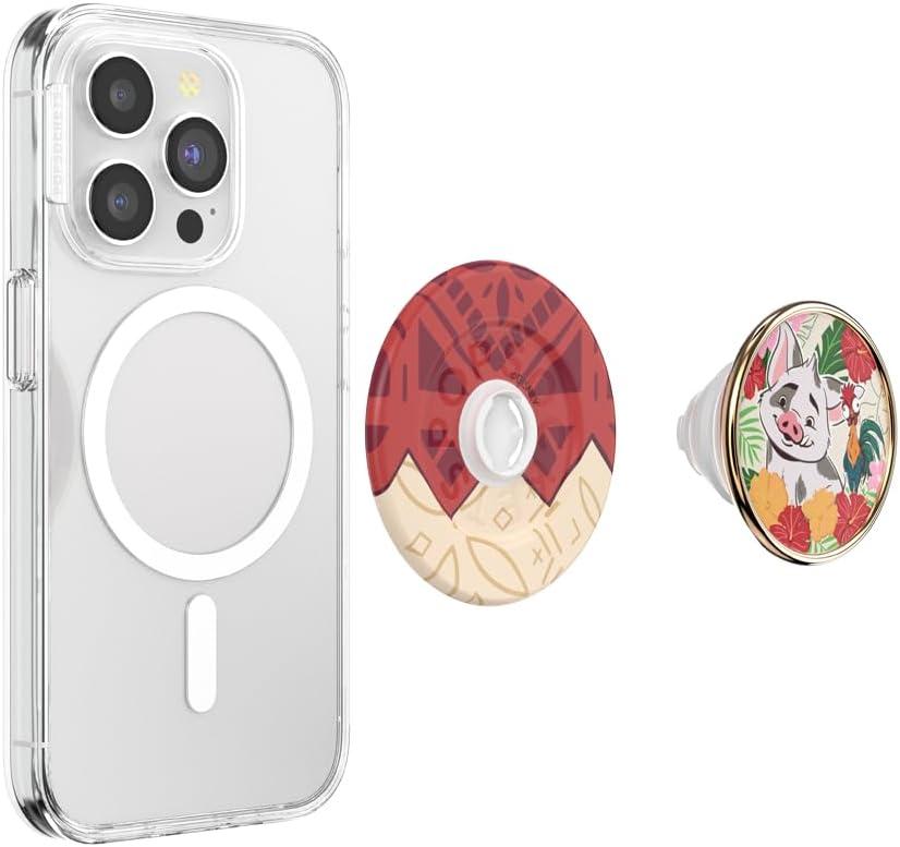 imagePopSockets Phone Grip for MagSafe with Kickstand Magnetic Stand Swappable Top Secure Hold for iPhone MagSafe Cases Phone amp Tablet Grip Disney Enamel Tonal Flower MickeyPuas Paradise