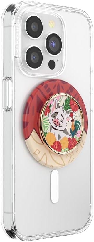 imagePopSockets Phone Grip for MagSafe with Kickstand Magnetic Stand Swappable Top Secure Hold for iPhone MagSafe Cases Phone amp Tablet Grip Disney Enamel Tonal Flower MickeyPuas Paradise