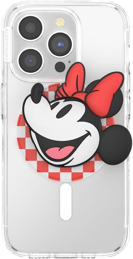 imagePopSockets Phone Grip for MagSafe with Kickstand Magnetic Stand Swappable Top Secure Hold for iPhone MagSafe Cases Phone amp Tablet Grip Disney Enamel Tonal Flower MickeyClassic Minnie
