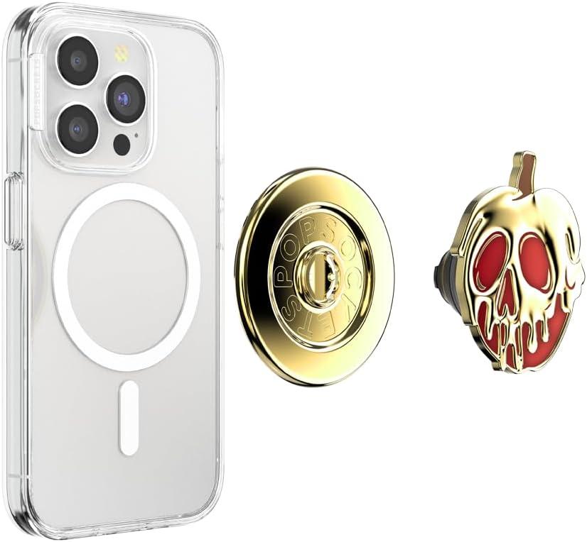 imagePopSockets Phone Grip for MagSafe with Kickstand Magnetic Stand Swappable Top Secure Hold for iPhone MagSafe Cases Phone amp Tablet Grip Disney Enamel Tonal Flower MickeyPoison Apple