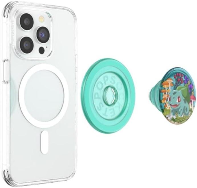 imagePopSockets Phone Grip with Expanding Kickstand Adhesive Grip Enamel Pokemon Bulbasaur NapBulbasaur Mint