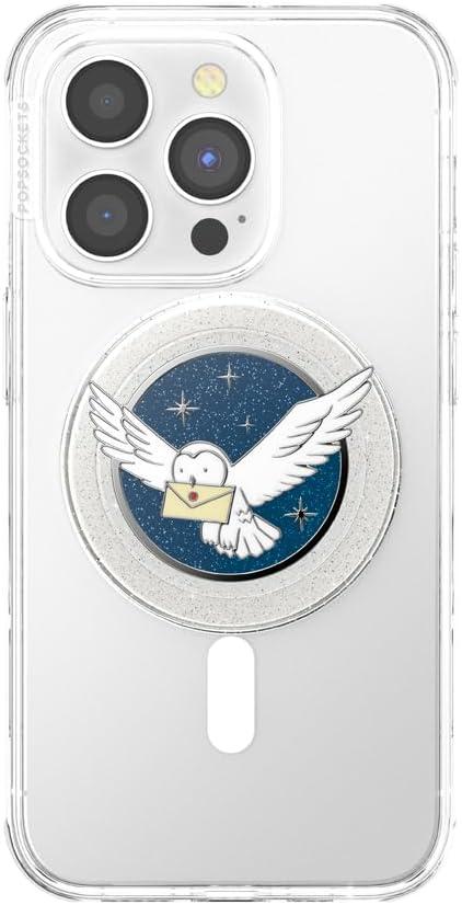 imagePopSockets Phone Grip with Expanding Kickstand Adhesive Grip Harry Potter Slytherin Floral CrestEnamel Hedwig