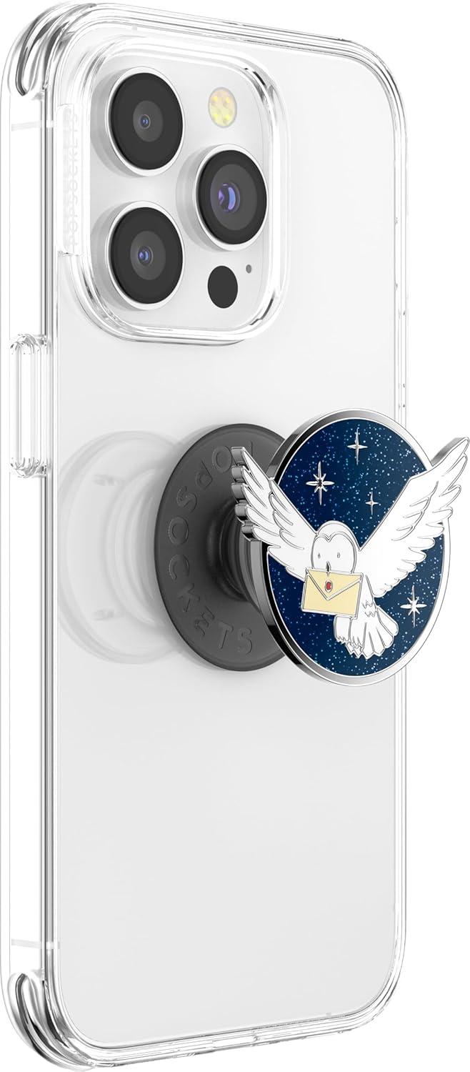 imagePopSockets Phone Grip with Expanding Kickstand Adhesive Grip Harry Potter Slytherin Floral CrestHedwig