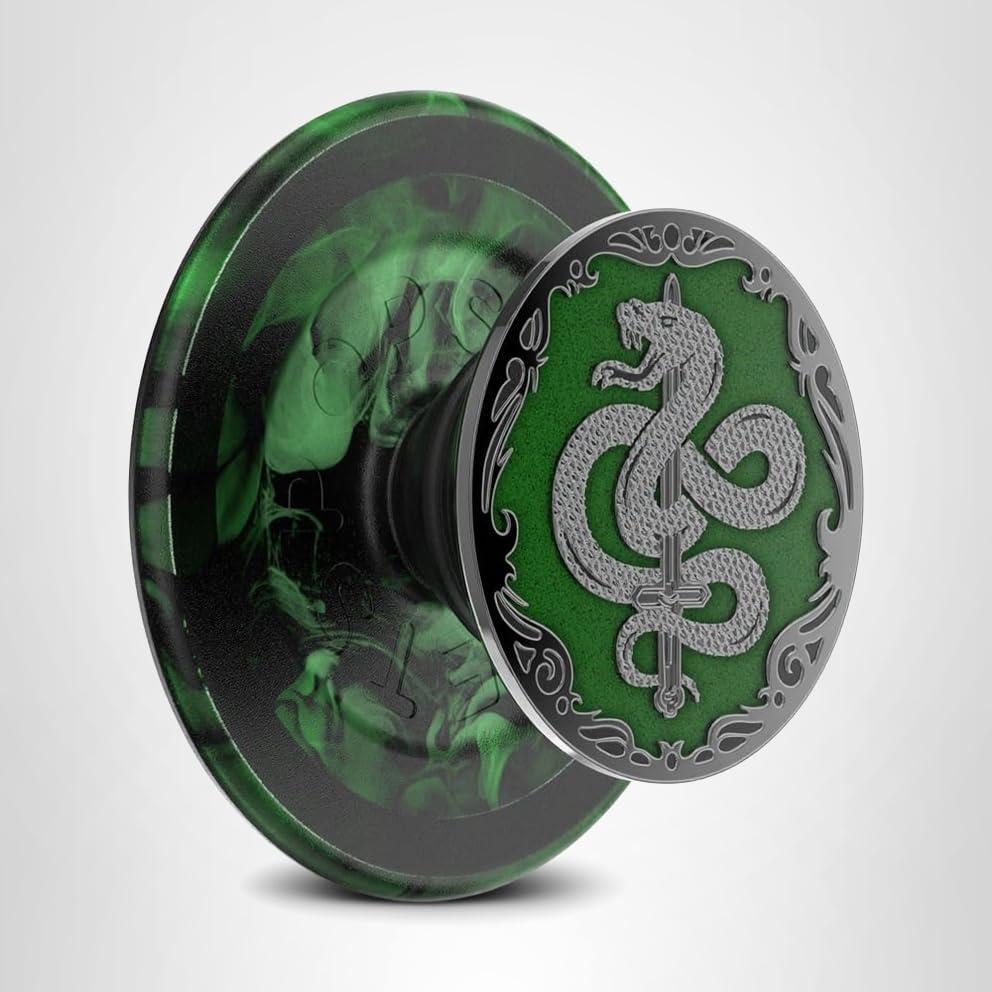 imagePopSockets Phone Grip with Expanding Kickstand Adhesive Grip Harry Potter Slytherin Floral CrestHorcrux Nagini